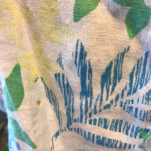 Y2K Artsy Print JM Collection 100% Linen button down shirt Women Size 12 - Picture 6 of 6